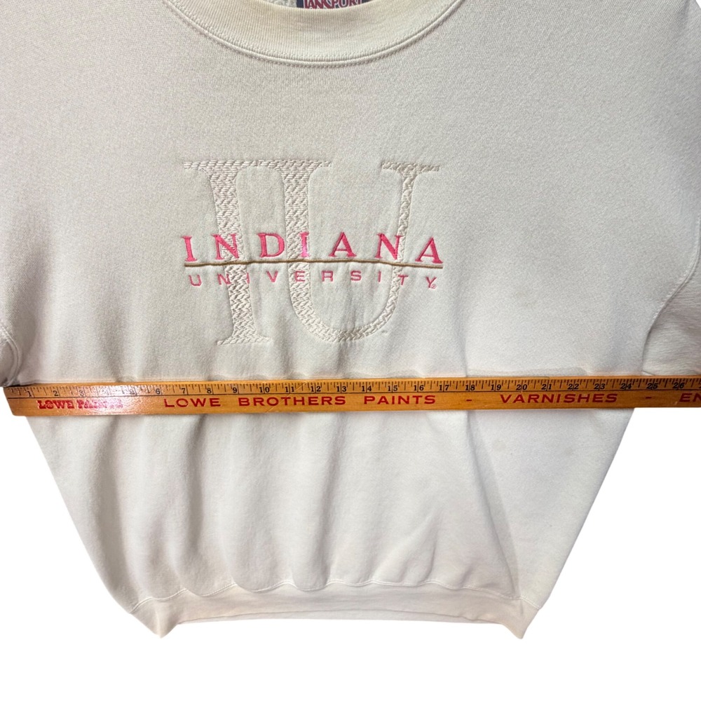 JanSport Indiana University 1990s Cream Embroidered Sweatshirt Vintage Rare IU - Picture 9 of 11